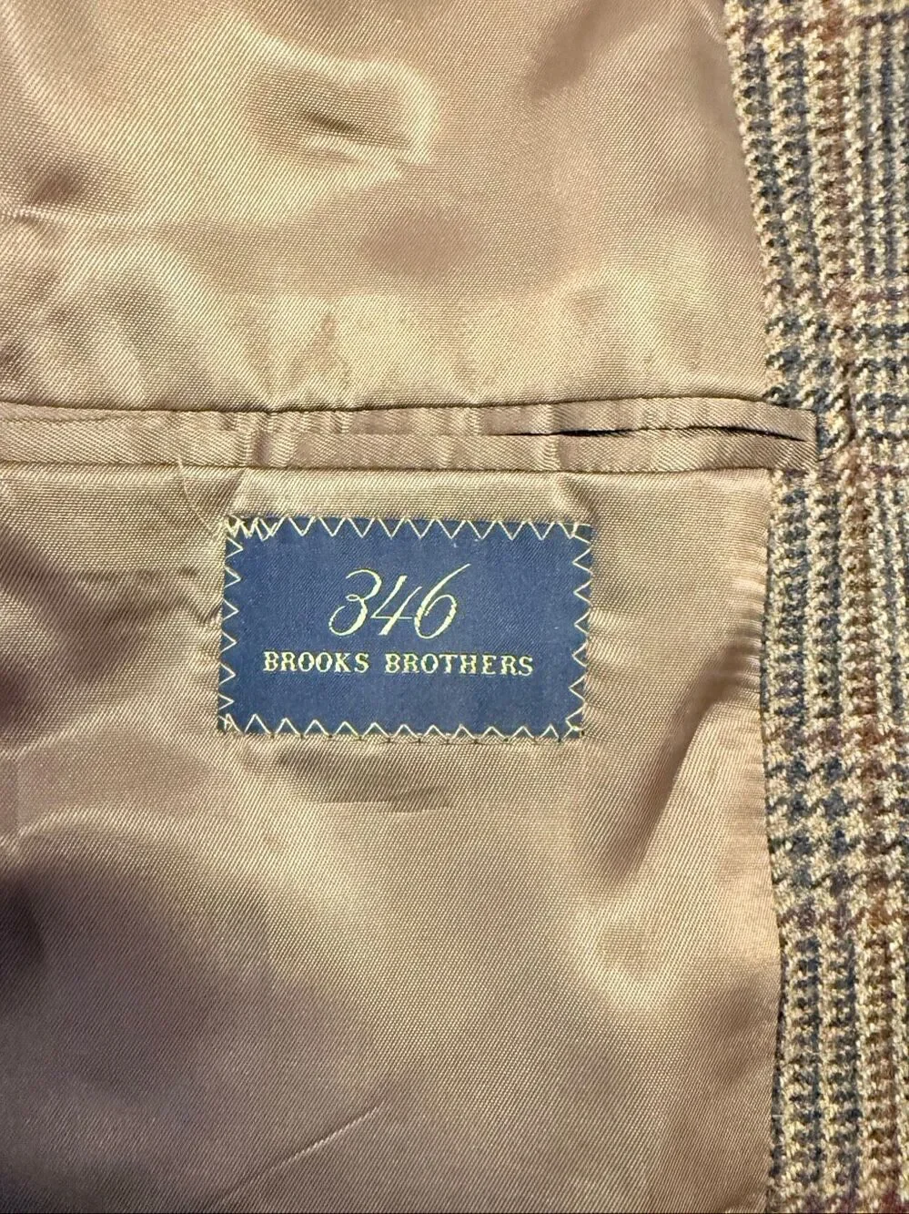 Brooks Brothers 346 Glen Plaid Spirt Coat Blazer 44S